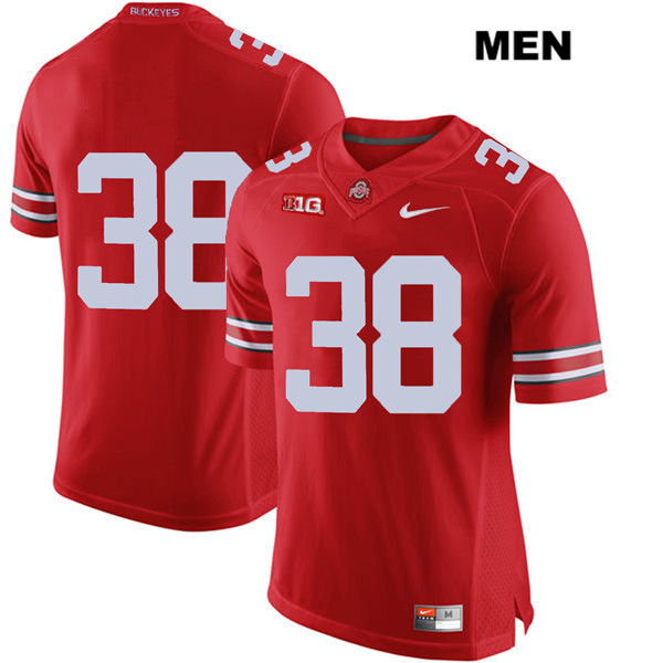 Ohio State Buckeyes Men's Javontae Jean-Baptiste #38 Red Authentic Nike No Name College NCAA Stitched Football Jersey JN19L05BT